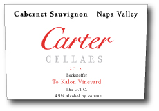 Carter Cellars Beckstoffer To Kalon 'The G.T.O.' 2012  Label